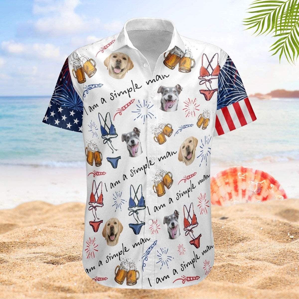 Dog Custom Photo Aloha Am Simple Man Hawaiian Shirt For Custom Photo Gifts, Sunny Getaways, And Relaxed Outdoor Styling