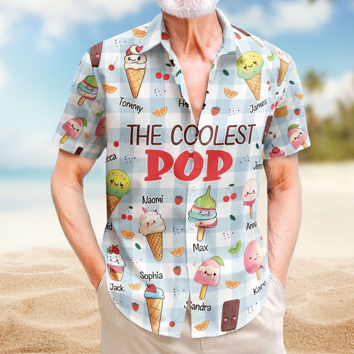 Custom Aloha Coolest Pop Kids Names Personalized Hawaiian Shirt For Coastal Travel And Summer Outings