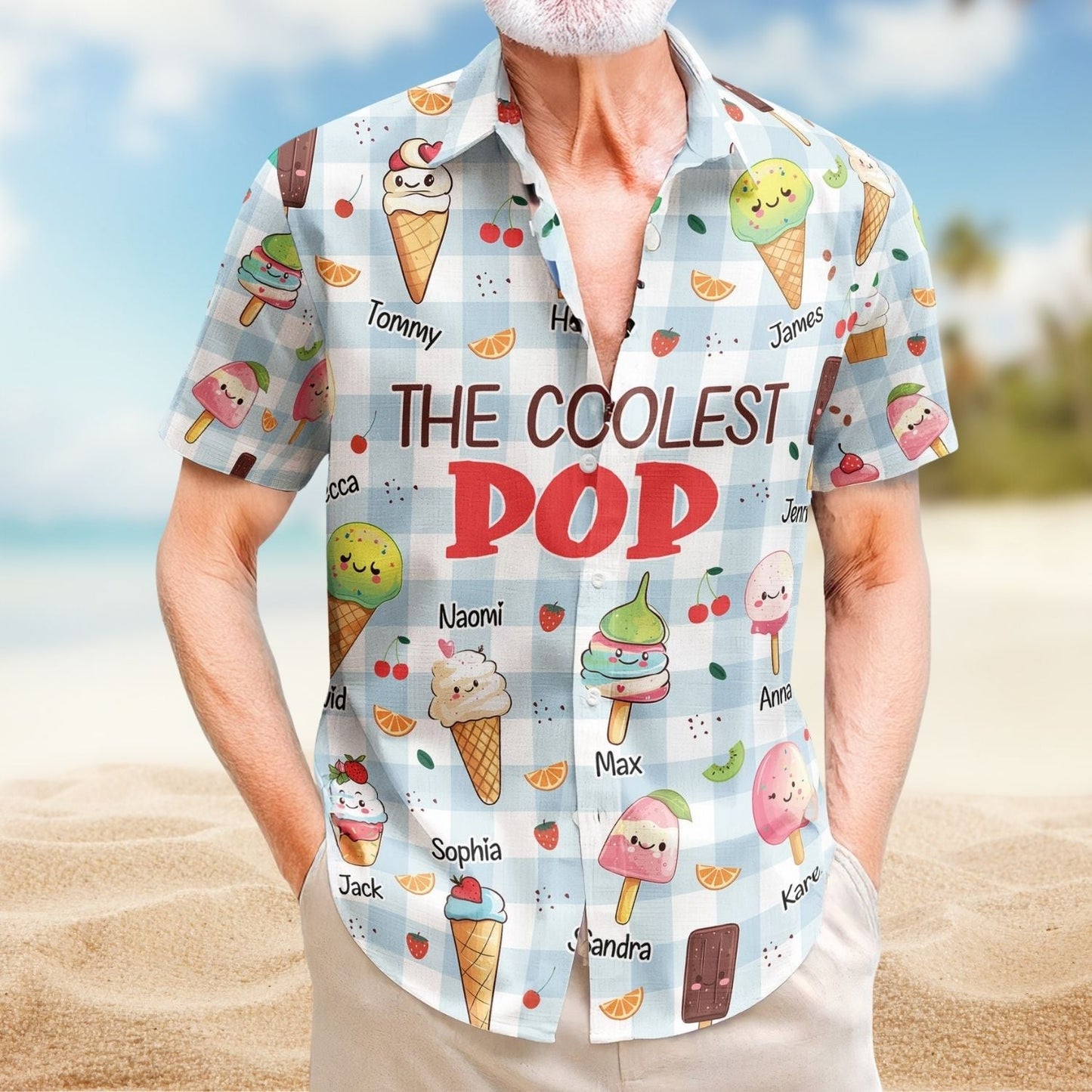 Custom Aloha Coolest Pop Kids Names Personalized Hawaiian Shirt For Coastal Travel And Summer Outings