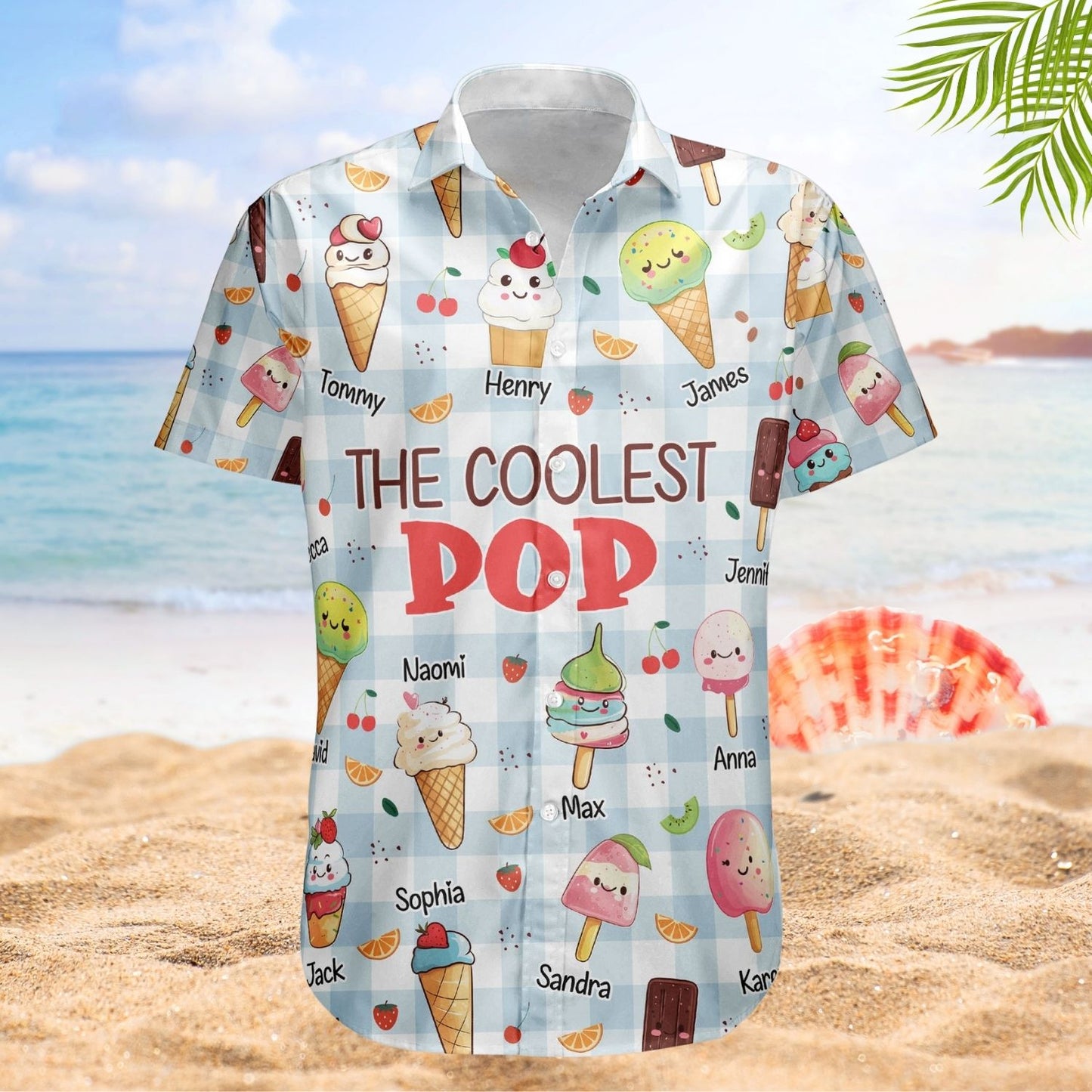 Custom Aloha Coolest Pop Kids Names Personalized Hawaiian Shirt For Coastal Travel And Summer Outings