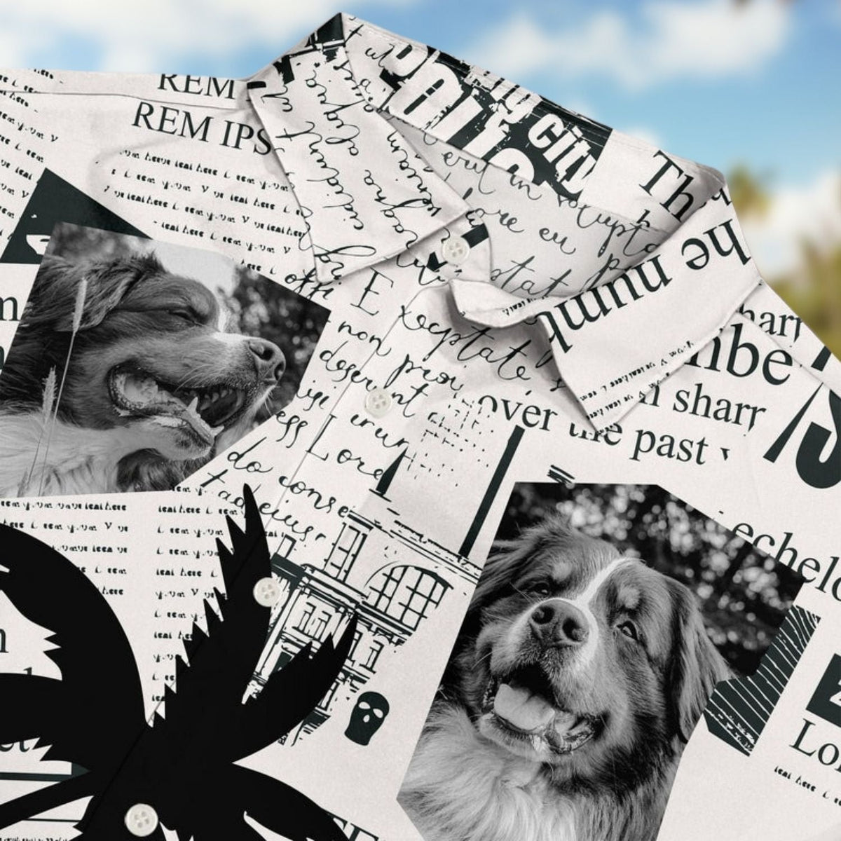 Tropical Funny Beach Vacation Custom Photo Newspaper Hawaiian Shirt For Tropical Holidays And Casual Wear