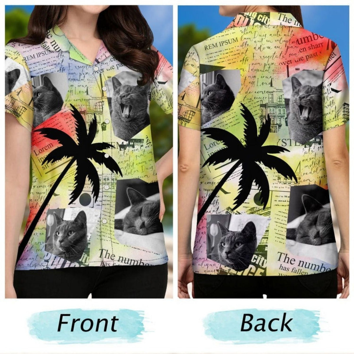 Tropical Funny Beach Vacation Custom Photo Newspaper Hawaiian Shirt For Tropical Holidays And Casual Wear