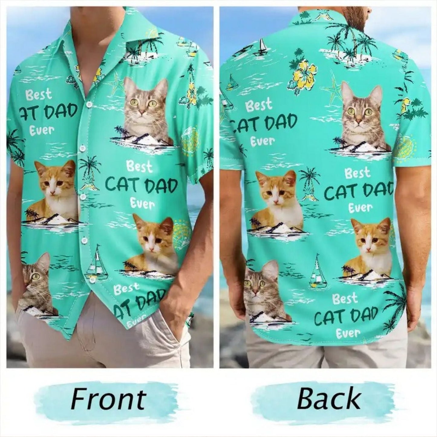 Tropical Dog Custom Photo Dad Island Personalized Hawaiian Shirt For Personalized Vacation Style And Beach Travel