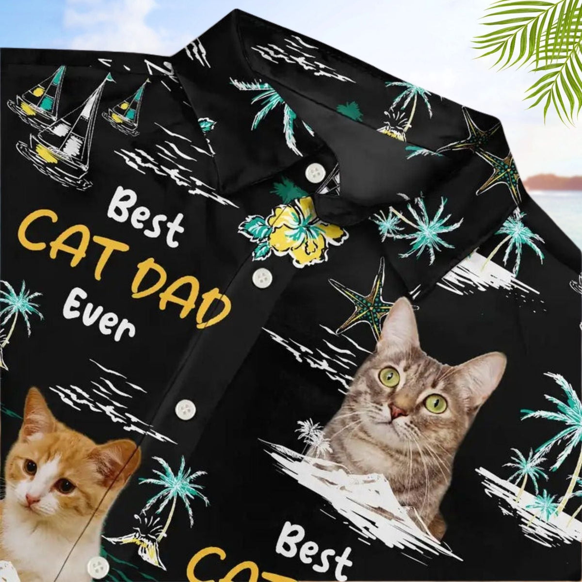 Tropical Dog Custom Photo Dad Island Personalized Hawaiian Shirt For Personalized Vacation Style And Beach Travel