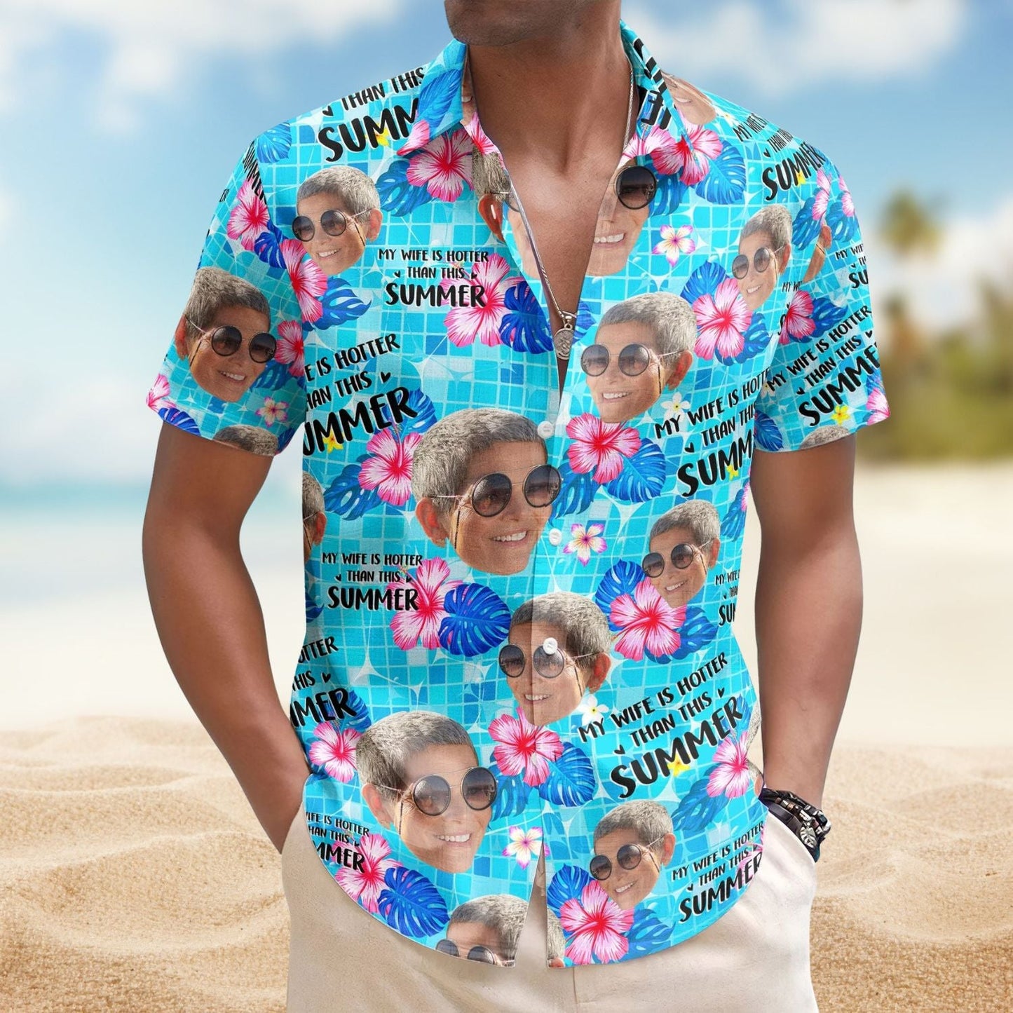 Wife Hotter Summer Aloha Vacation Personalized Hawaiian Shirt For Personalized Vacation Style And Beach Travel
