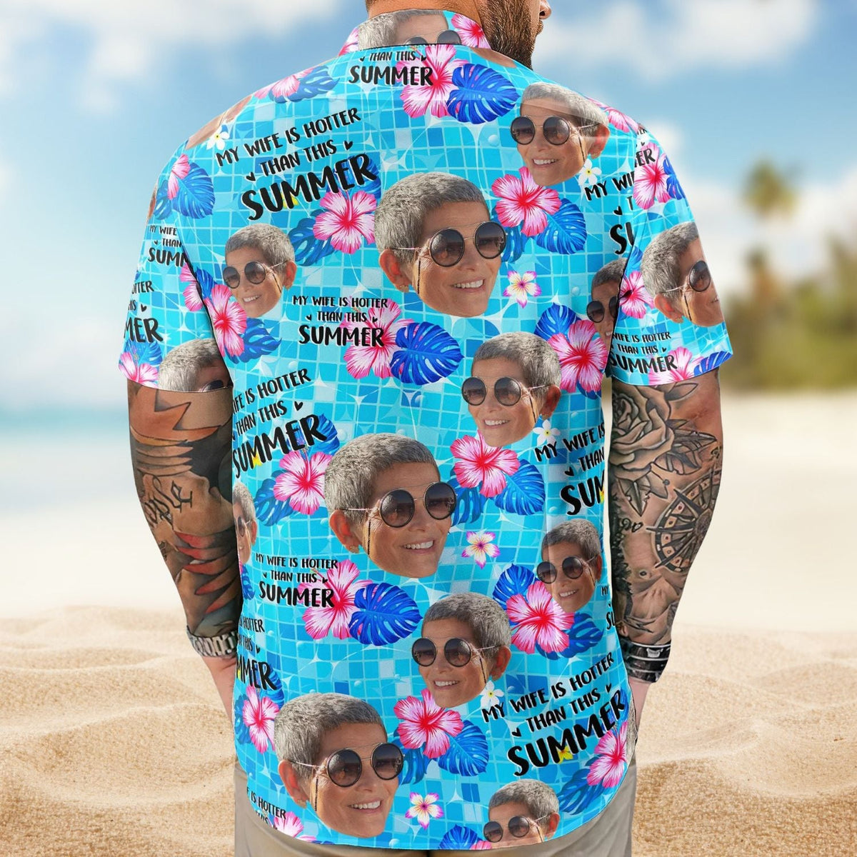 Wife Hotter Summer Aloha Vacation Personalized Hawaiian Shirt For Personalized Vacation Style And Beach Travel
