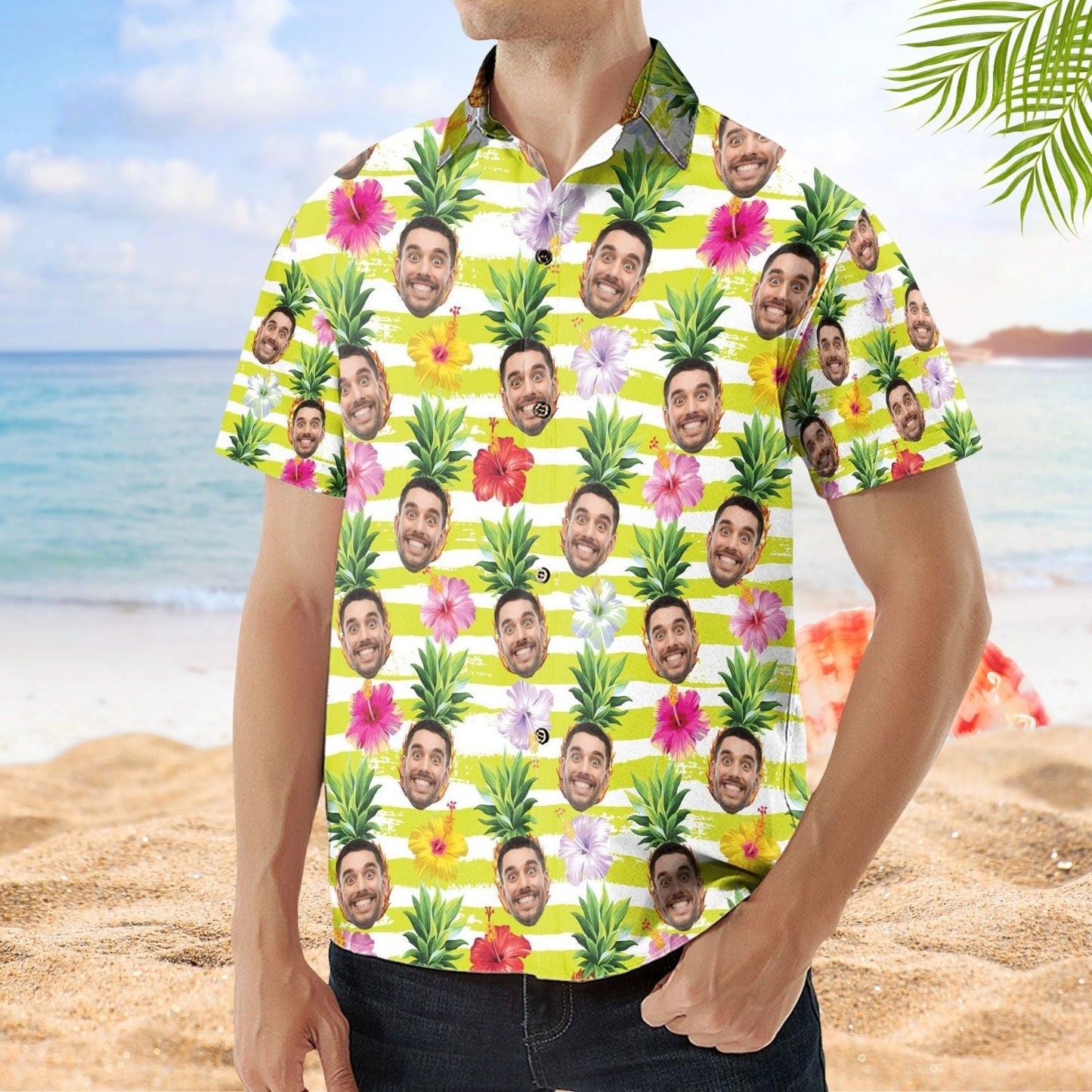 Funny Custom Face Pineapple Personalized Photo Hawaiian Shirt For Personalized Vacation Style And Beach Travel