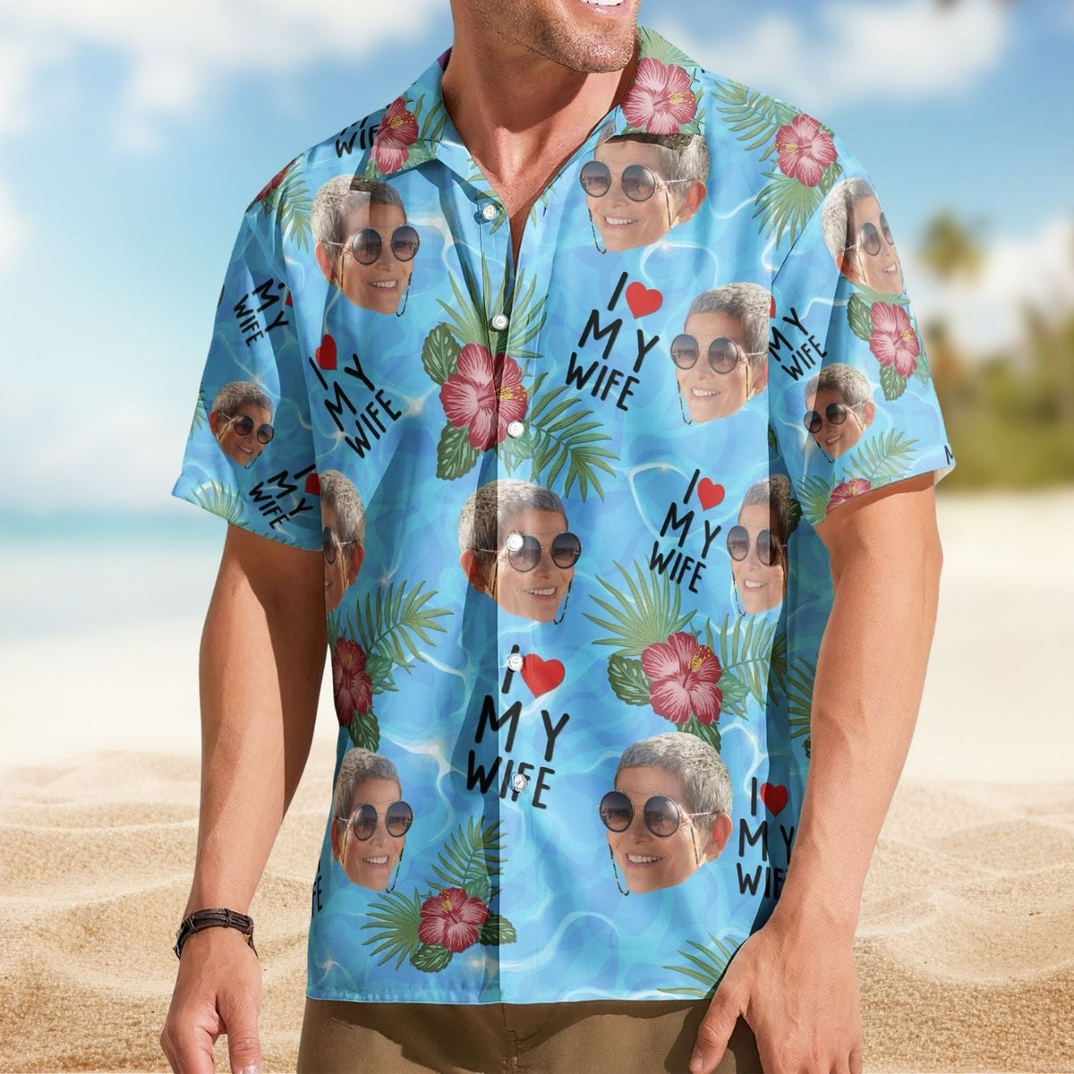Custom Aloha Wife Summer Vacation Husband Personalized Hawaiian Shirt For Summer Vacation And Beach Travel