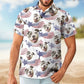 Dog Custom Photo Aloha Dad Personalized Hawaiian Shirt For Beach Parties, Coastal Travel, And Relaxed Warm Weather Style