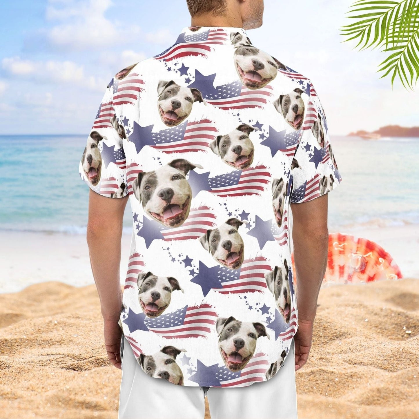 Dog Custom Photo Aloha Dad Personalized Hawaiian Shirt For Beach Parties, Coastal Travel, And Relaxed Warm Weather Style
