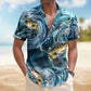 Fish Fishing Bass Whirlpool Ocean Aloha Men Hawaiian Shirt For Ocean Lovers And Coastal Travel