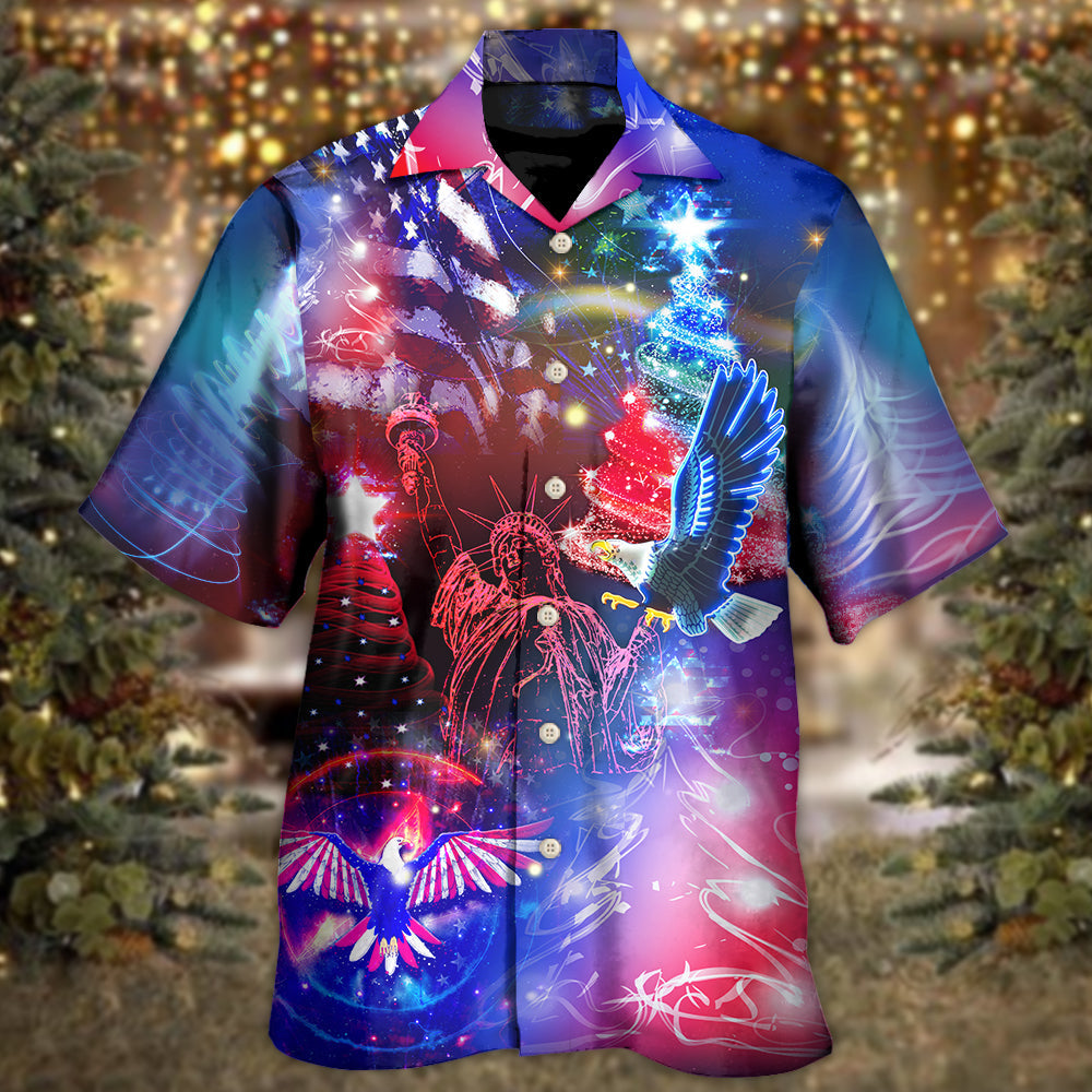 Happy American Christmas Everything Hawaiian Shirt Pattern View For Lightweight Everyday Style