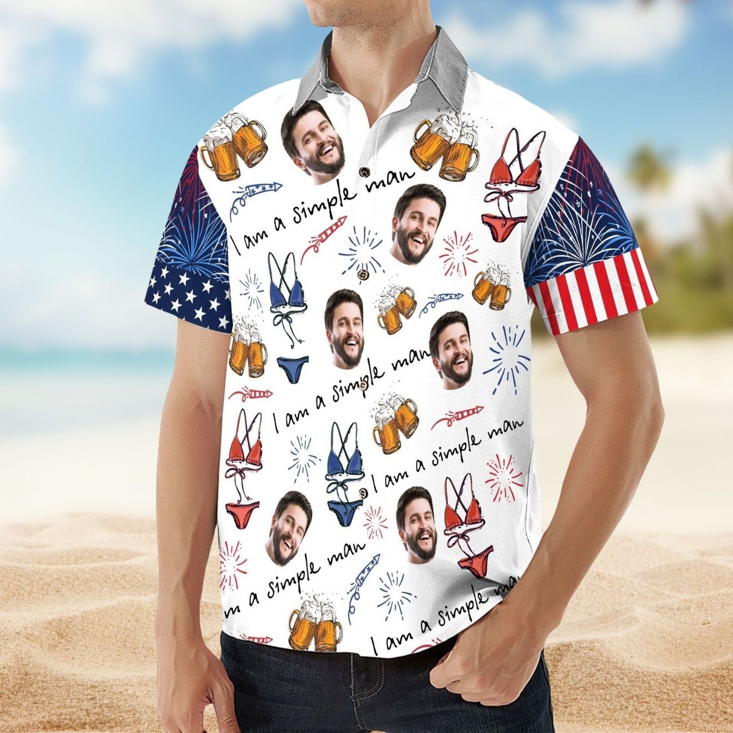 Custom Photo Aloha Am Simple Man Personalized Hawaiian Shirt For Personalized Vacation Style And Beach Travel