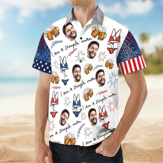 Custom Photo Aloha Am Simple Man Personalized Hawaiian Shirt For Personalized Vacation Style And Beach Travel