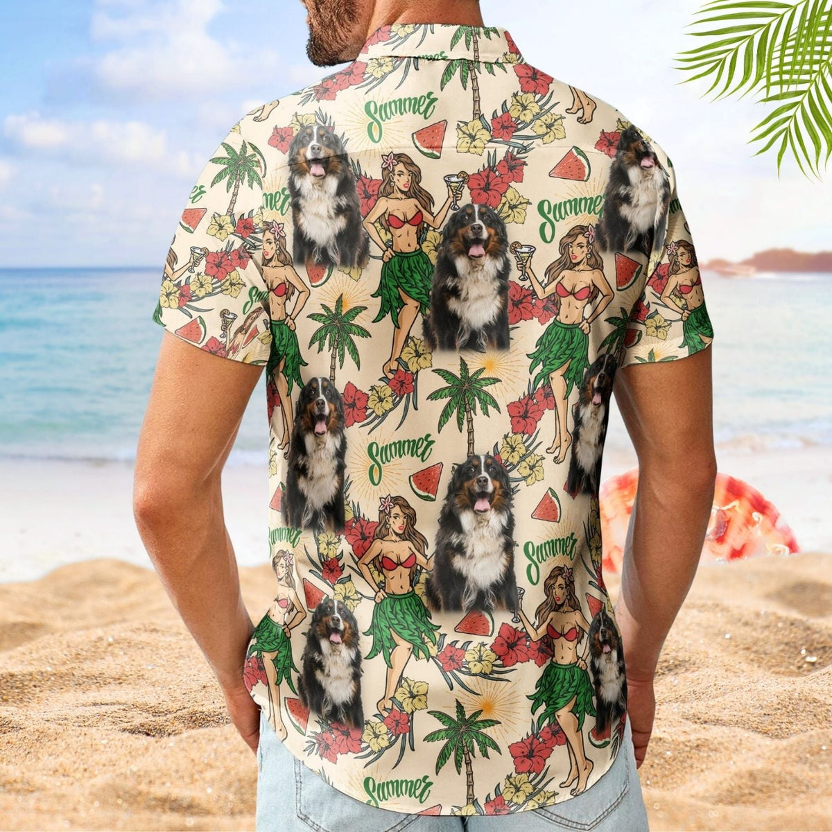Tropical Personalized Aloha Custom Photo Hula Girl Hawaiian Shirt For Personalized Vacation Style And Beach Travel