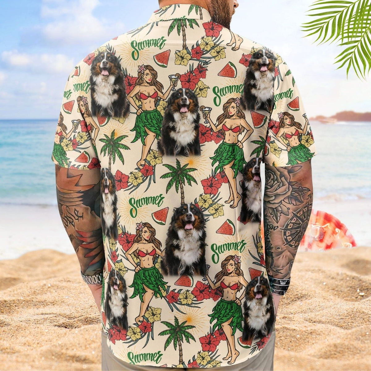 Tropical Personalized Aloha Custom Photo Hula Girl Hawaiian Shirt For Personalized Vacation Style And Beach Travel