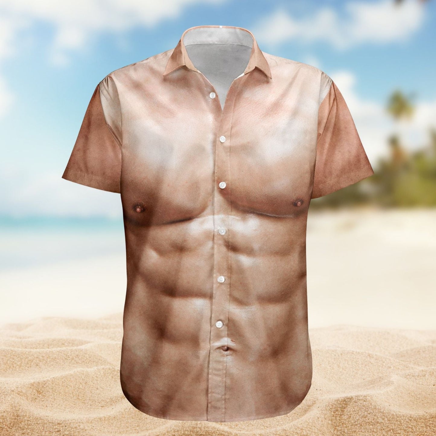 Funny Men's Muscle Six Pack Abs Ugly Hawaiian Shirt For Island Vacations And Everyday Style