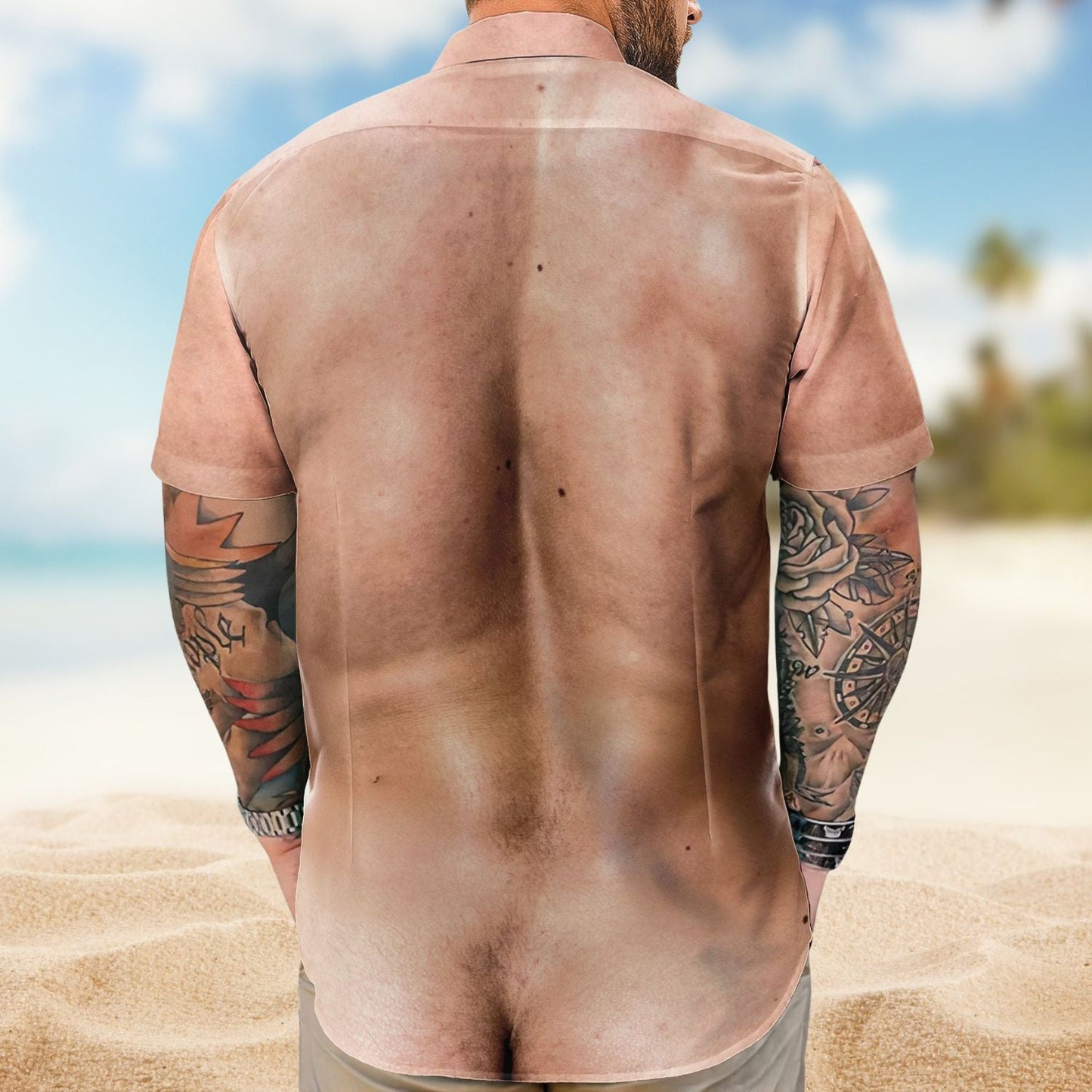 Funny Men's Muscle Six Pack Abs Ugly Hawaiian Shirt For Island Vacations And Everyday Style