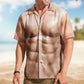 Funny Men's Muscle Six Pack Abs Ugly Hawaiian Shirt For Island Vacations And Everyday Style