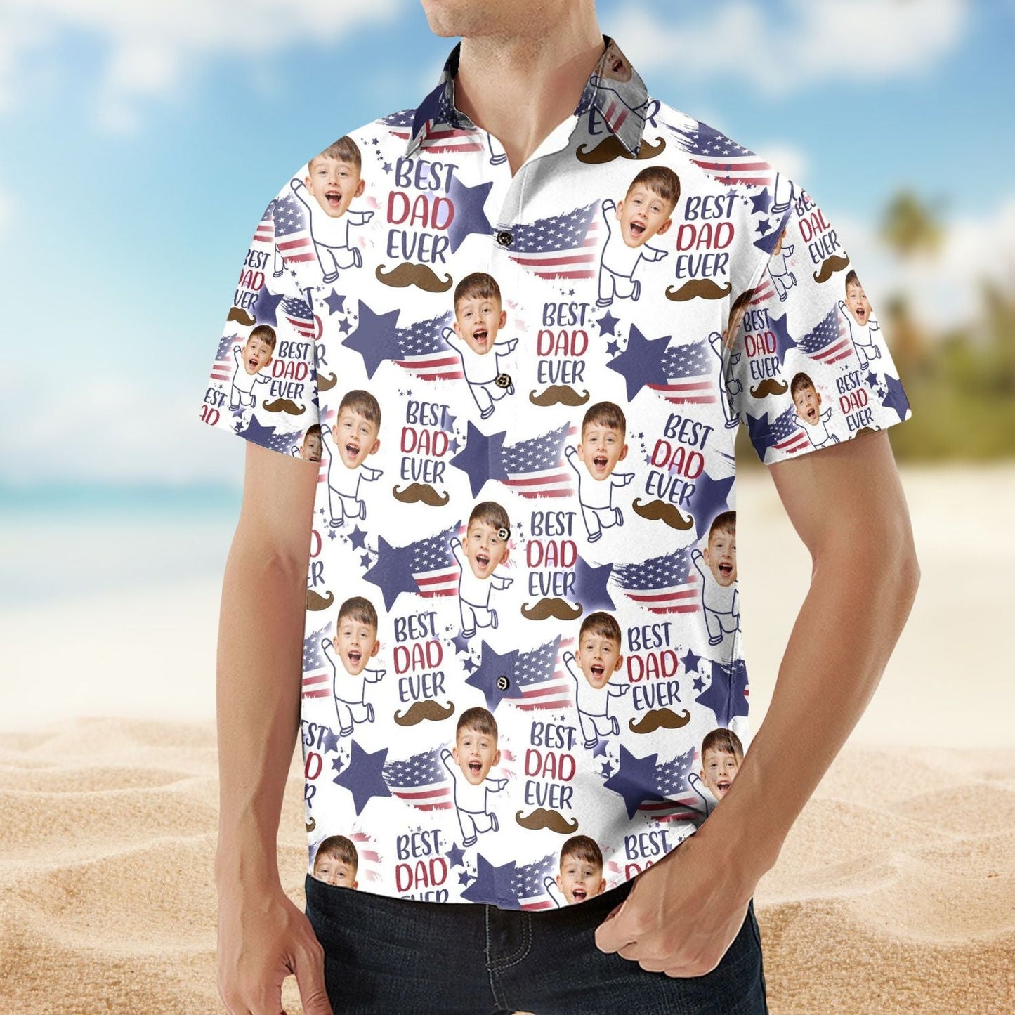 Dad Photo Insert Personalized Hawaiian Shirt For Beach Days And Outdoor Gatherings