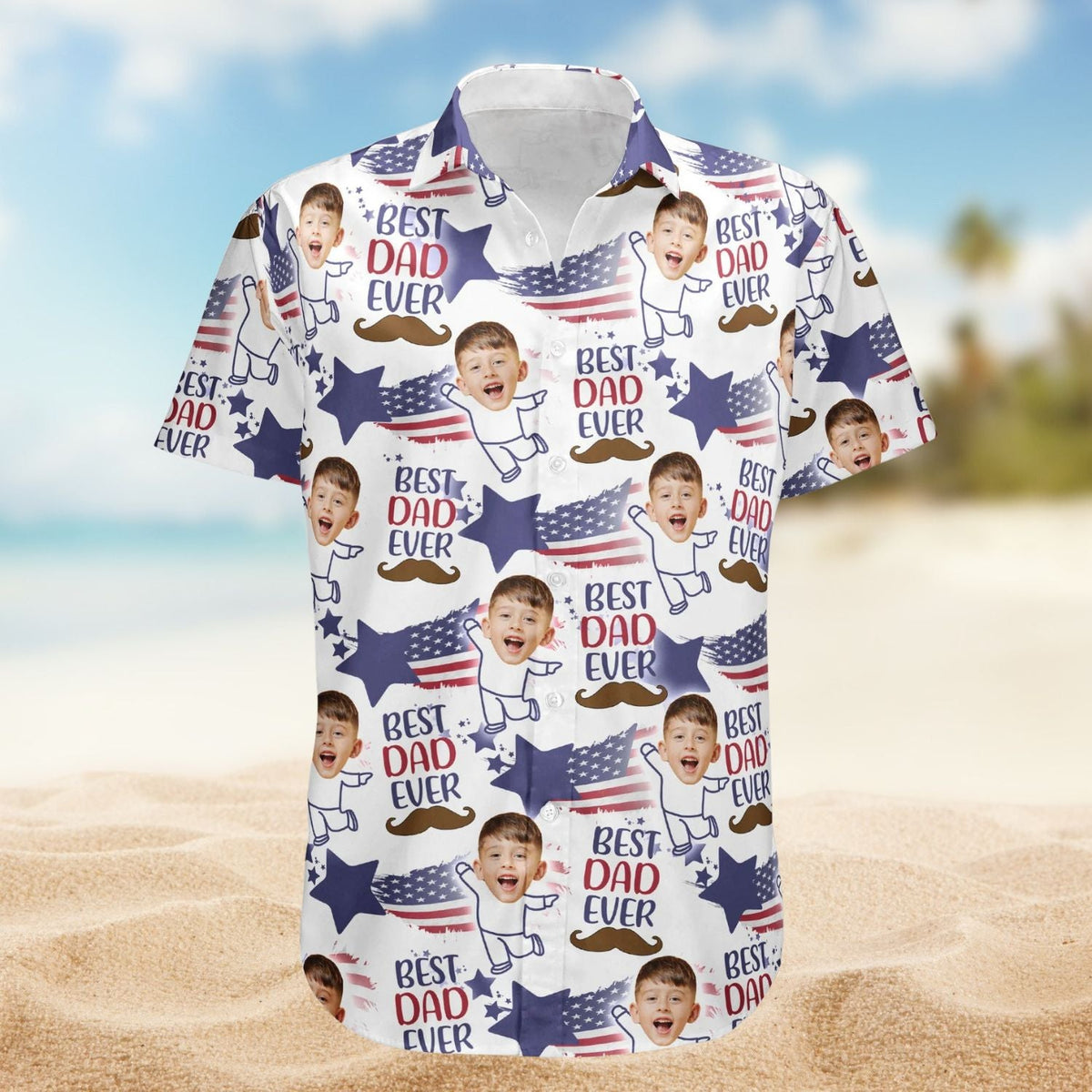 Dad Photo Insert Personalized Hawaiian Shirt For Beach Days And Outdoor Gatherings