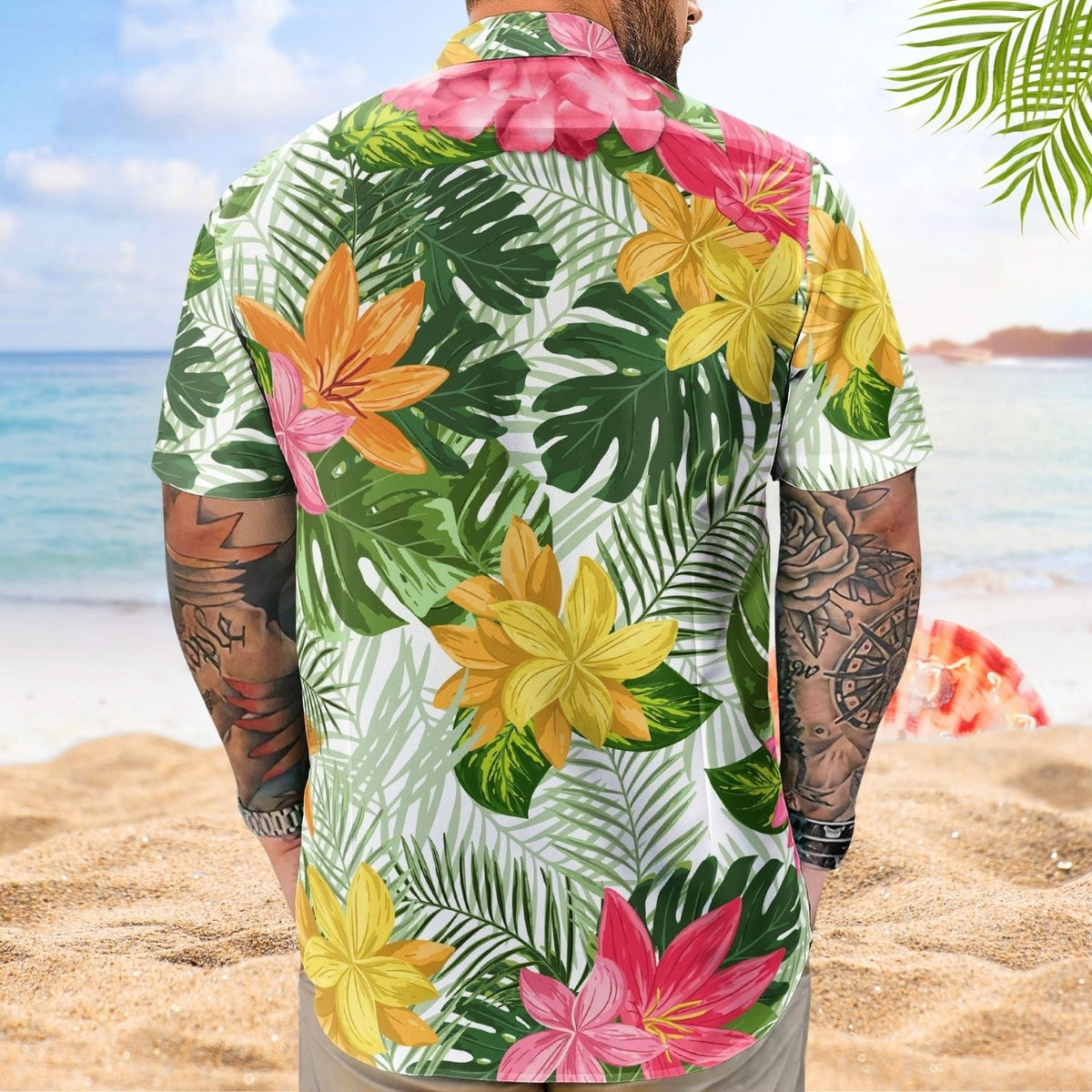 Funny Tropical Floral Novelty Vacation Big Belly Hawaiian Shirt For Nature Lovers And Coastal Travel