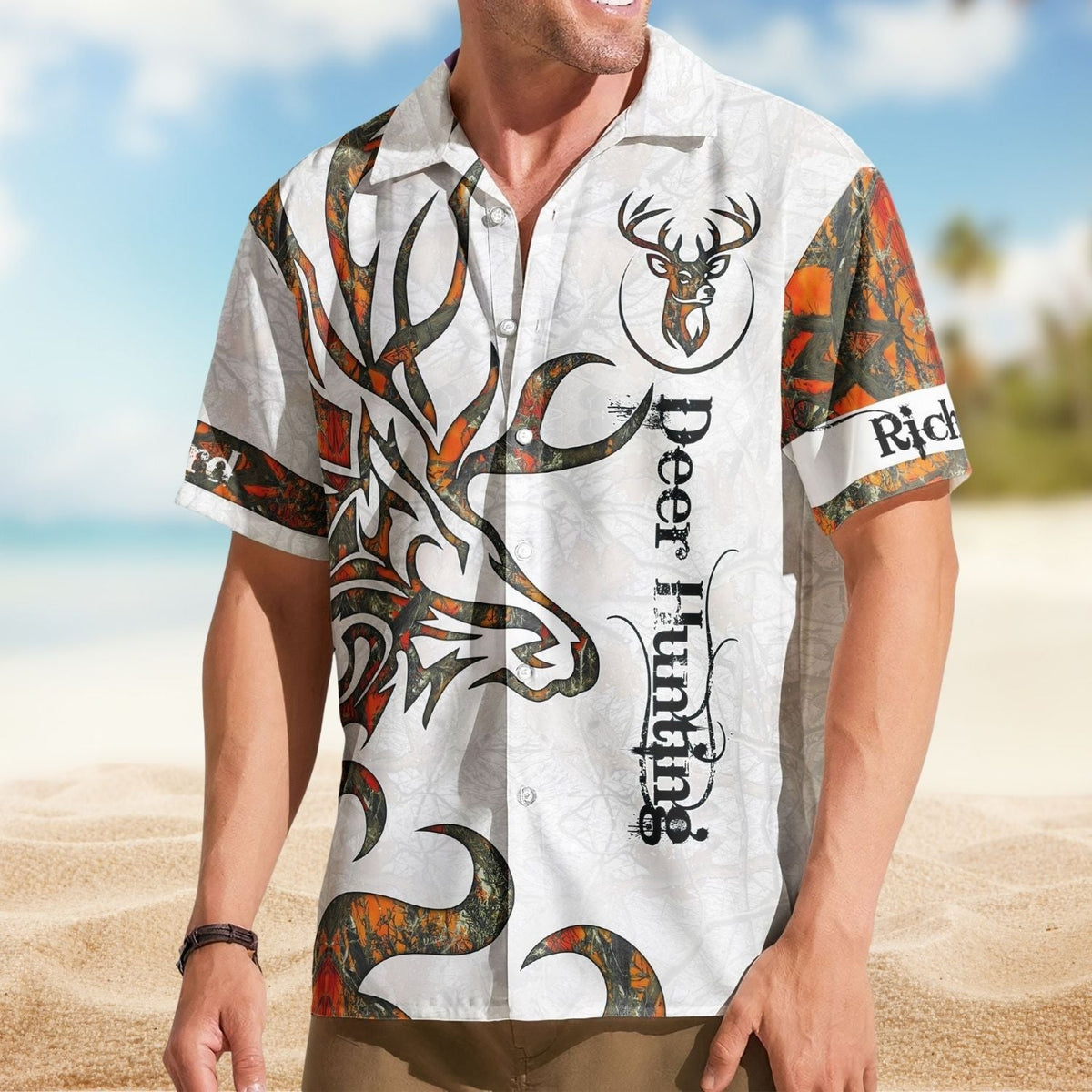 Deer Personalized Hunting Aloha Camo Realtree Custom Hawaiian Shirt For Personalized Vacation Style And Beach Travel