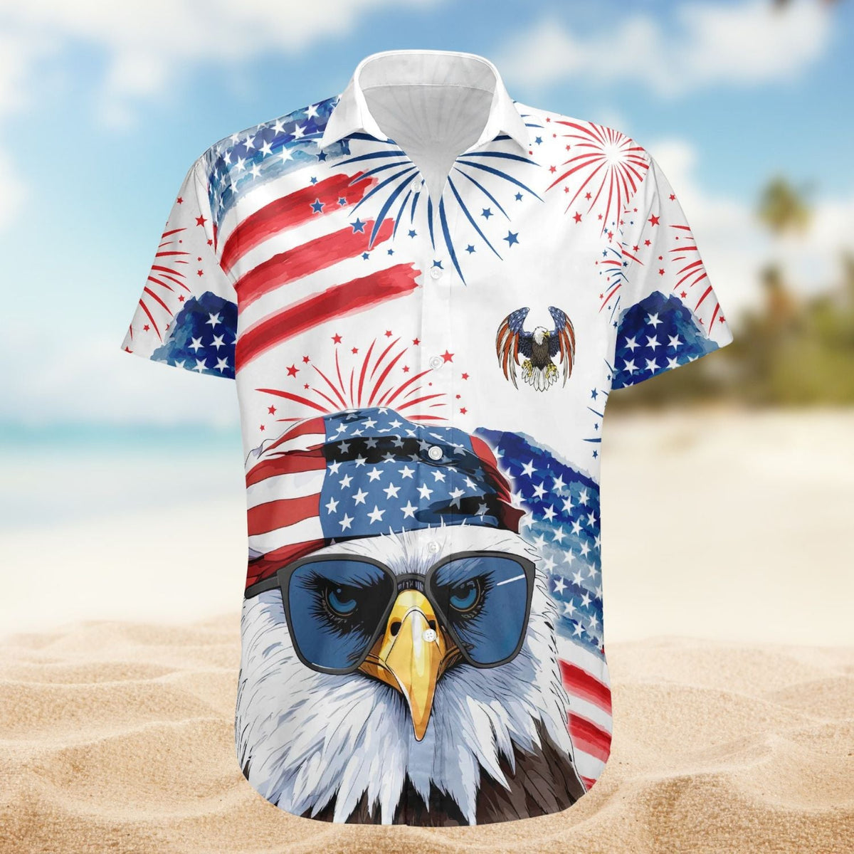 Patriotic American Dad Grandpa Papa Personalized Back Hawaiian Shirt For Personalized Vacation Style And Beach Travel