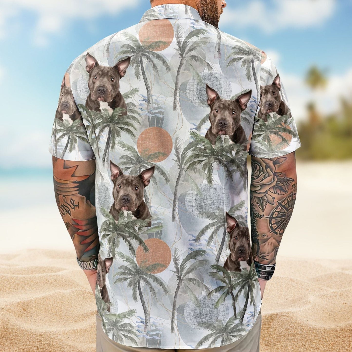 Tropical Dog Cat Personalized Photo Hawaiian Shirt For Sunny Getaways, Weekend Travel, And Relaxed Everyday Styling