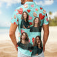Floral Personalized Summer Cupcake Custom Photo Hawaiian Shirt For Coastal Travel And Summer Outings