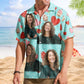 Floral Personalized Summer Cupcake Custom Photo Hawaiian Shirt For Coastal Travel And Summer Outings
