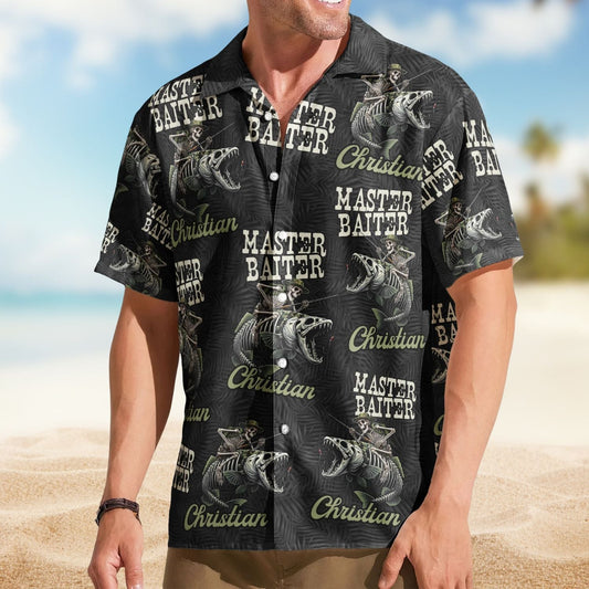 Funny Master Baiter Fishing Theme Personalized Hawaiian Shirt For Personalized Vacation Style And Beach Travel