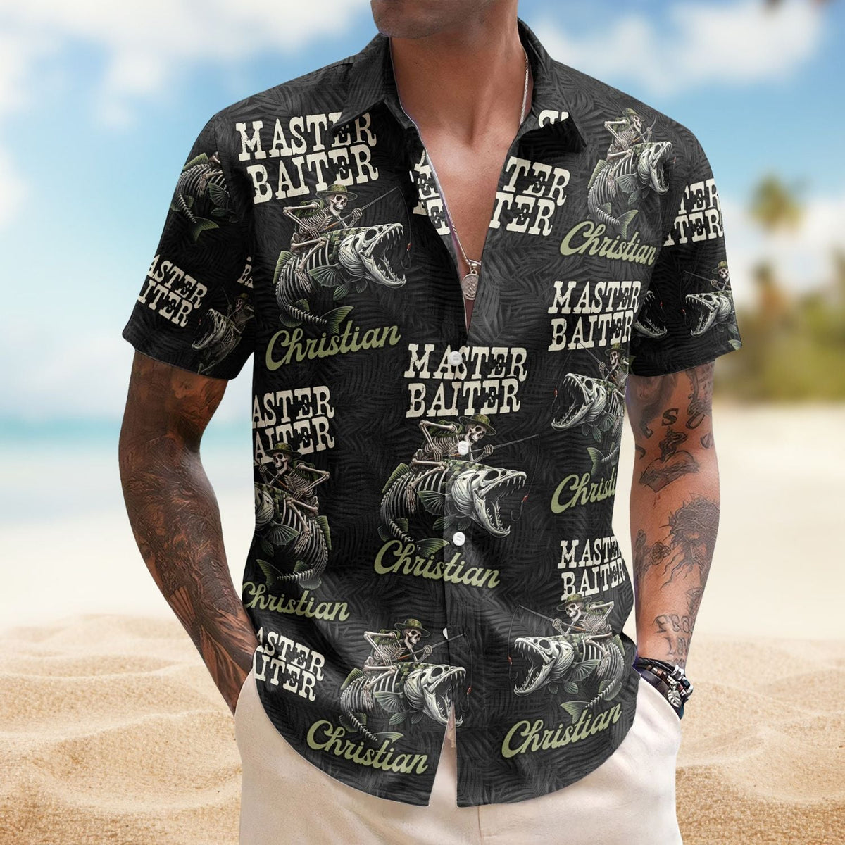 Funny Master Baiter Fishing Theme Personalized Hawaiian Shirt For Personalized Vacation Style And Beach Travel