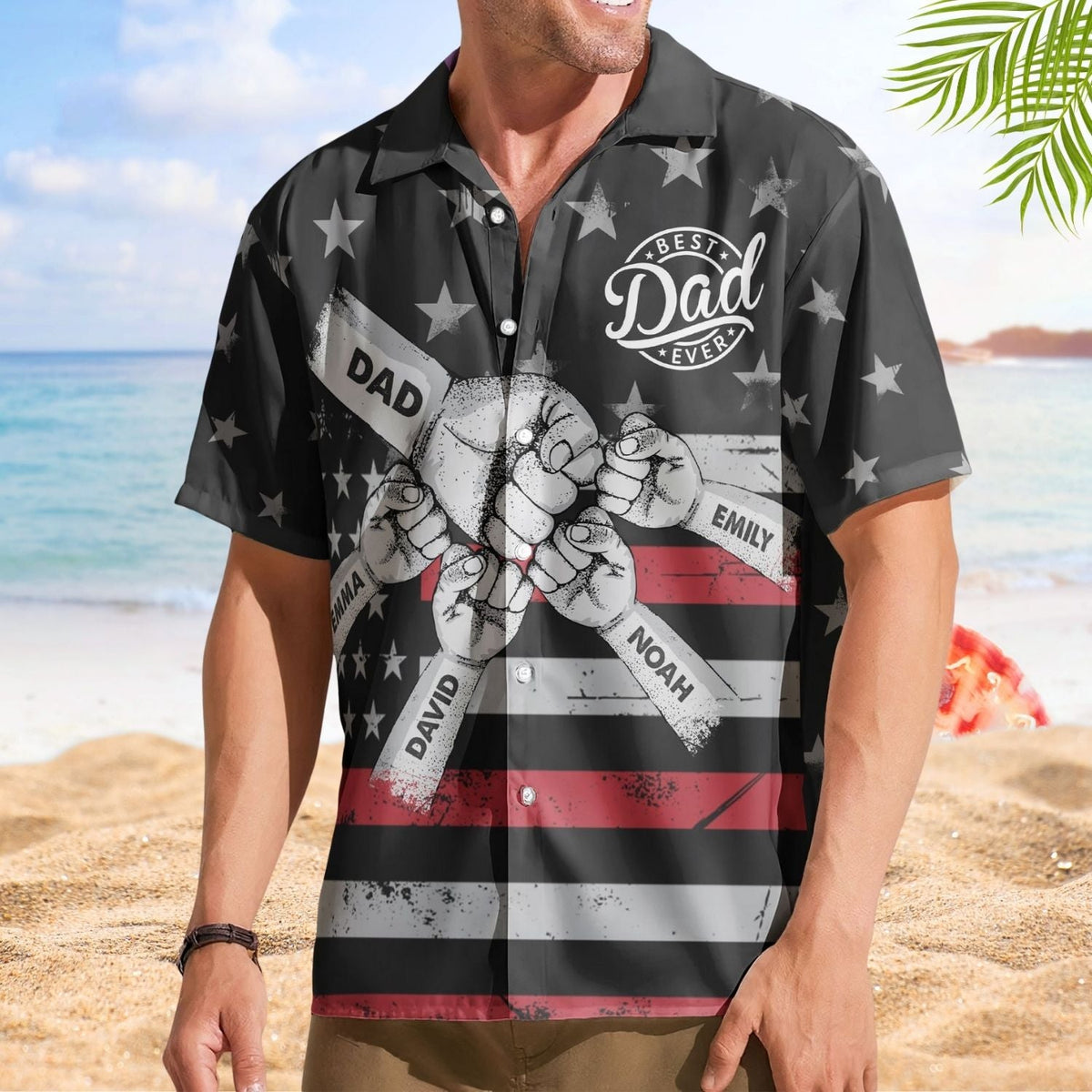 Custom Aloha Dad Fist Bump Personalized Hawaiian Shirt For Island Vacations And Everyday Style