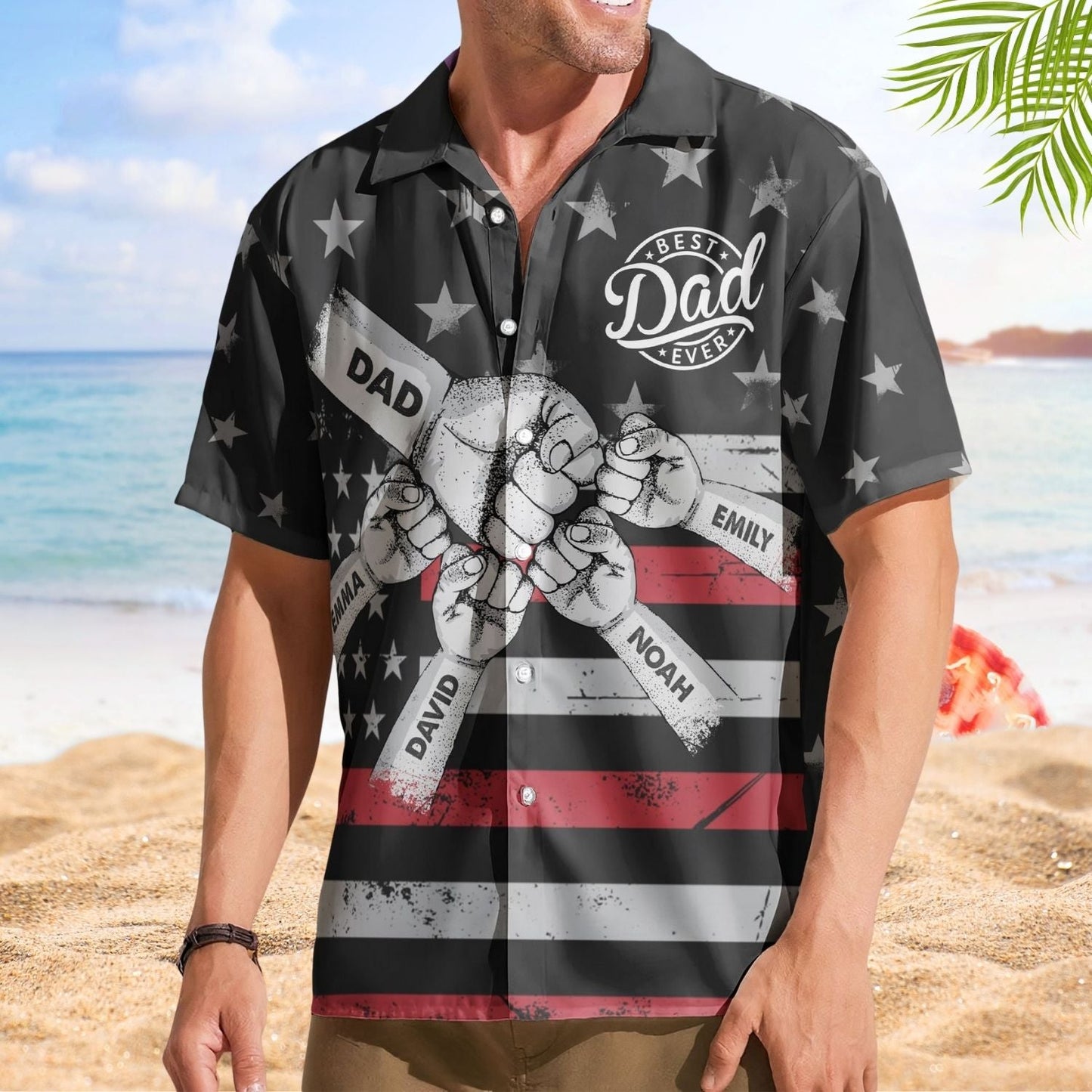 Custom Aloha Dad Fist Bump Personalized Hawaiian Shirt For Island Vacations And Everyday Style