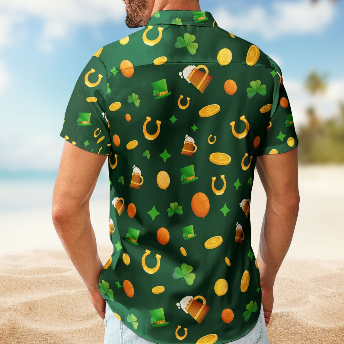 Dog Custom Pet Face St Patrick's Day Hawaiian Shirt For Coastal Travel And Summer Outings