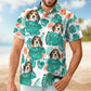 Funny Custom Photo Aloha Family Pet Face Hawaiian Shirt For Sunny Getaways, Weekend Travel, And Relaxed Everyday Styling
