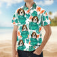 Funny Custom Photo Aloha Family Pet Face Hawaiian Shirt For Sunny Getaways, Weekend Travel, And Relaxed Everyday Styling