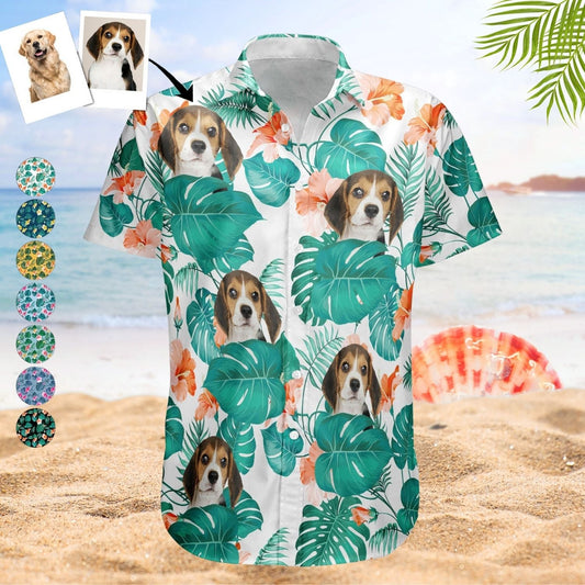 Funny Custom Photo Aloha Family Pet Face Hawaiian Shirt For Sunny Getaways, Weekend Travel, And Relaxed Everyday Styling