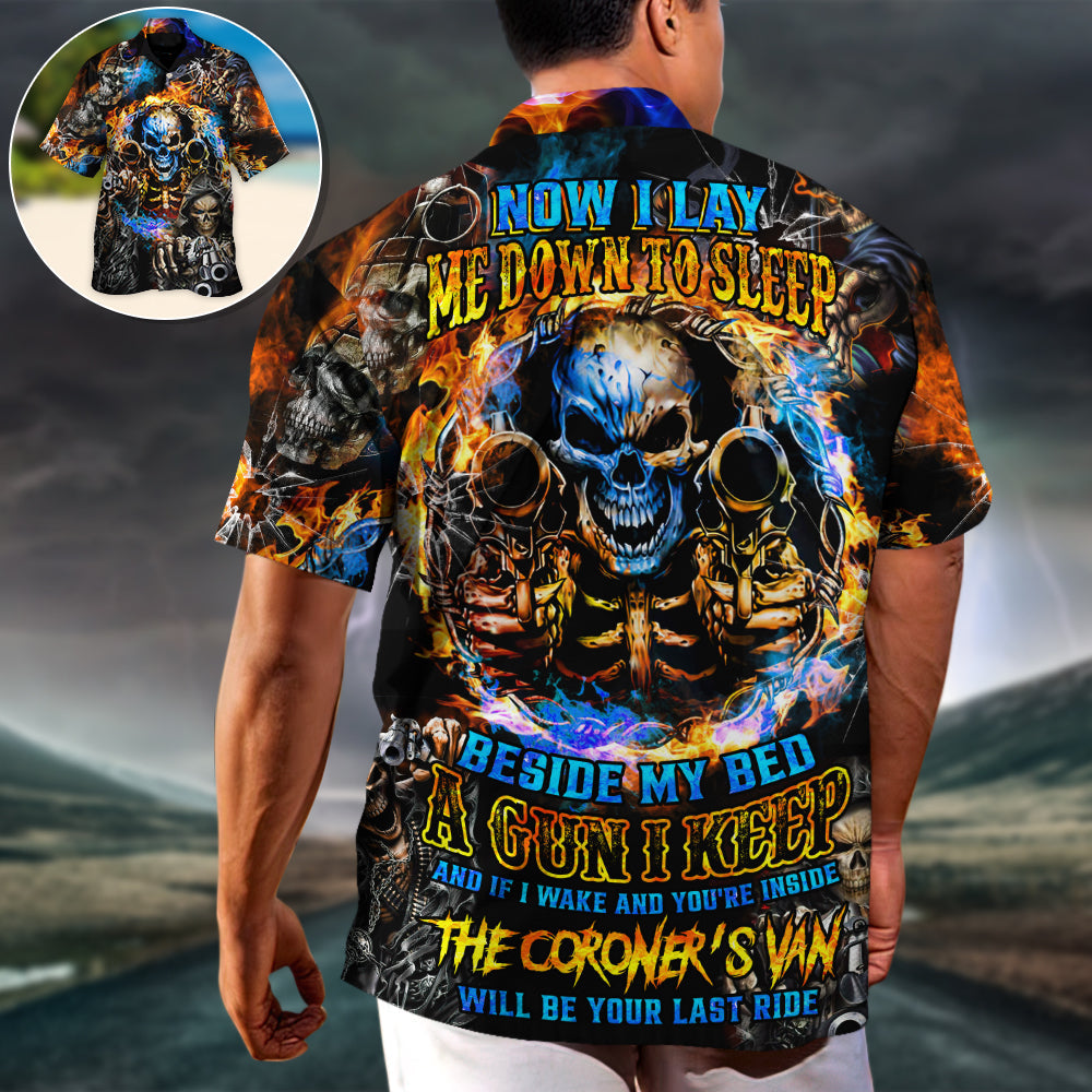 Gothic Dark Skull Hawaiian Shirt Artwork View For Warm Weather Events