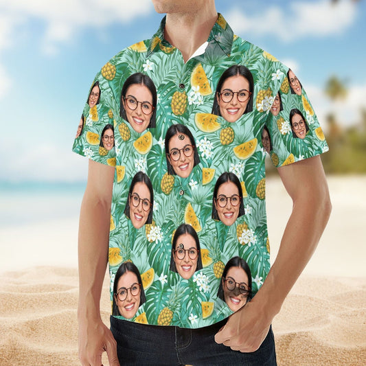 Custom Face Photo Personalized Hawaiian Shirt For Warm Weather Events And Casual Wear