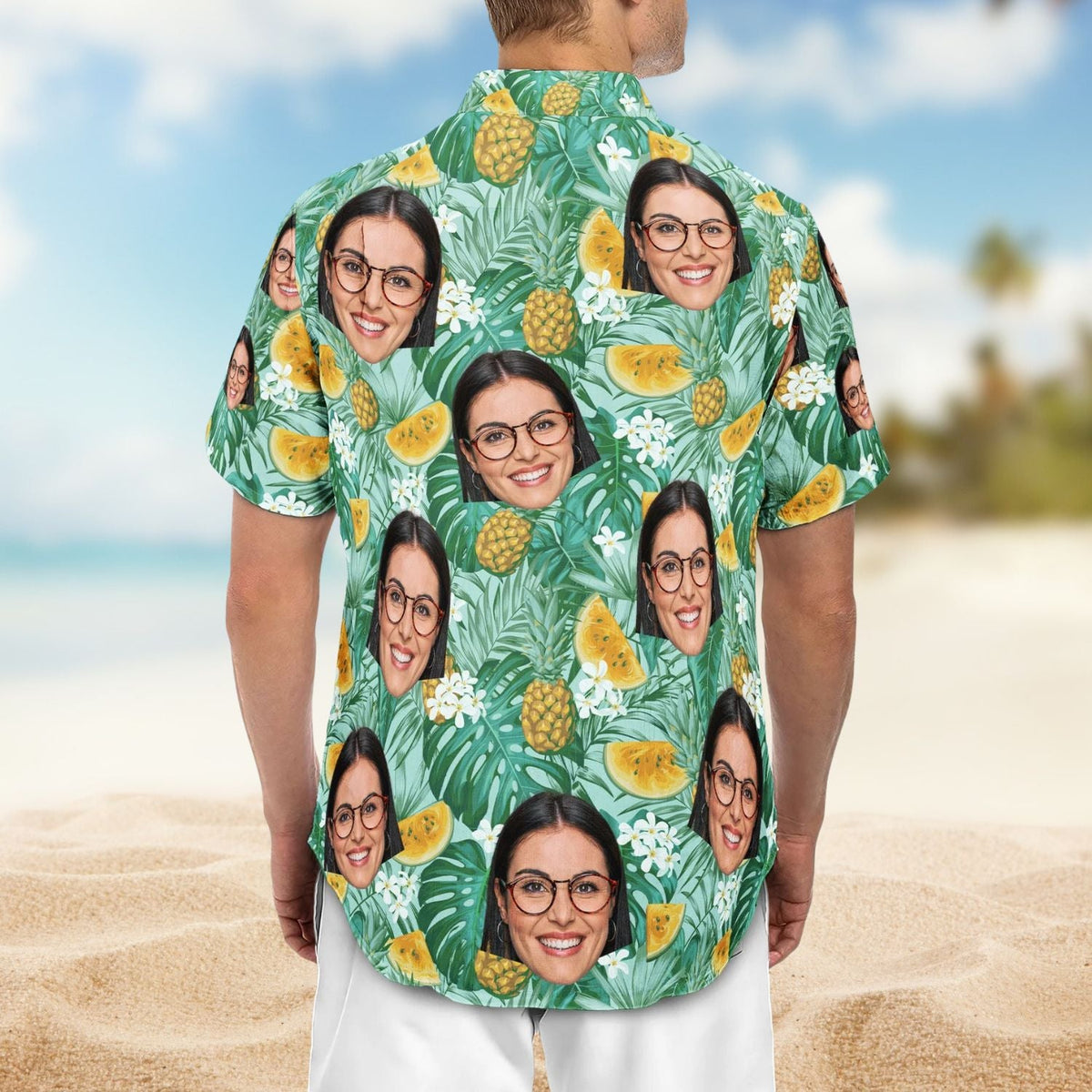 Custom Face Photo Personalized Hawaiian Shirt For Warm Weather Events And Casual Wear