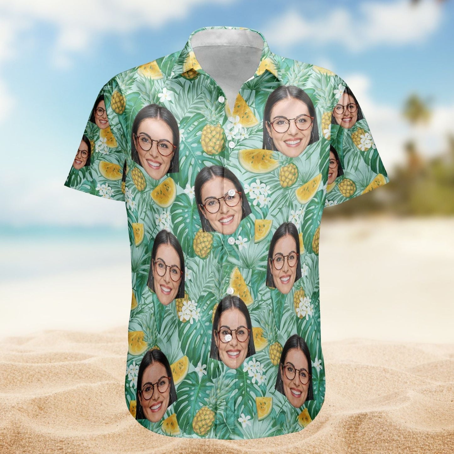 Custom Face Photo Personalized Hawaiian Shirt For Warm Weather Events And Casual Wear