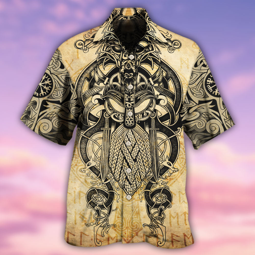 Norse Warrior Blood Hawaiian Shirt Pattern View For Lightweight Everyday Style