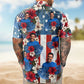 Tropical Vintage American Flag Aloha Independence Day Hawaiian Shirt For Coastal Travel And Summer Outings