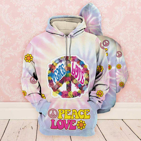 Hippie Peace Life Hoodie For Colorful Outings Music Events And Everyday Style
