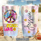Hippie Peace And Love Personalized 20 Oz Tumbler For Coffee Travel And Daily Drinks