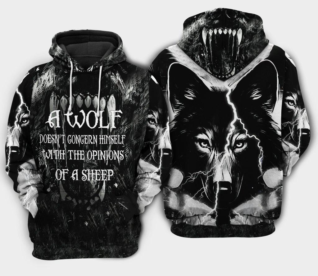 Wolf Lion Strength Hoodie For Animal Enthusiasts Outdoor Activities And Daily Wear