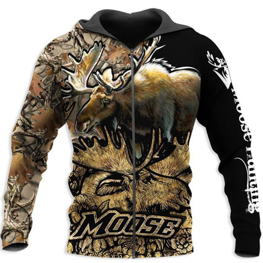 Moose Hunting Legend Hoodie For Wildlife Enthusiasts Weekend Adventures And Casual Style