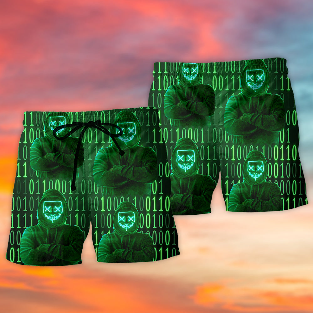 Hacker Do Not Mess With Me Beach Shorts For Summer Vacation And Coastal Travel